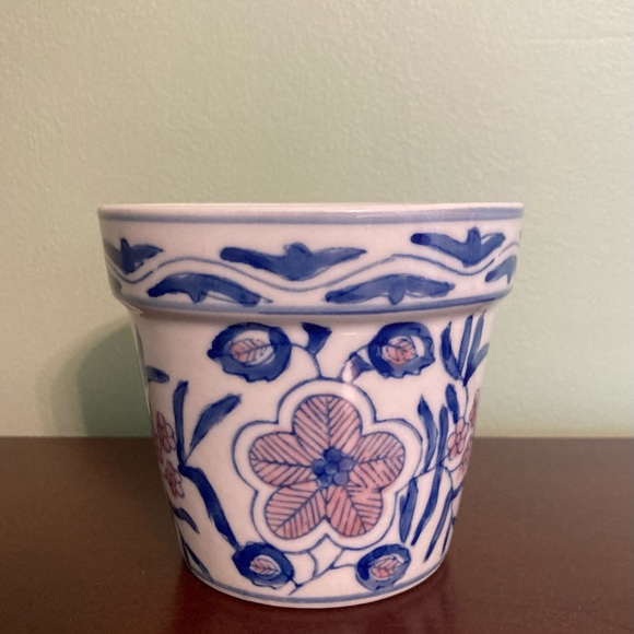 Lucky Dragon Orchid Other - ☘️VTG Lucky Dragon Orchid Supplies Blue & Pink Pottery Planter